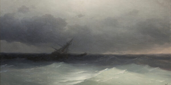 Айвазовский. Корабль в бурю. Х.М. 1876 г. 99,5х127 см. 1